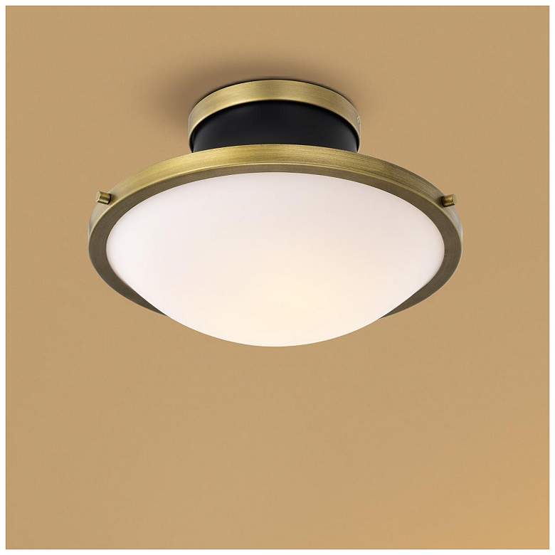 Image 1 Nuvo Lafayette 18" Matte Black/Natural Brass 3 Light Ceiling Light