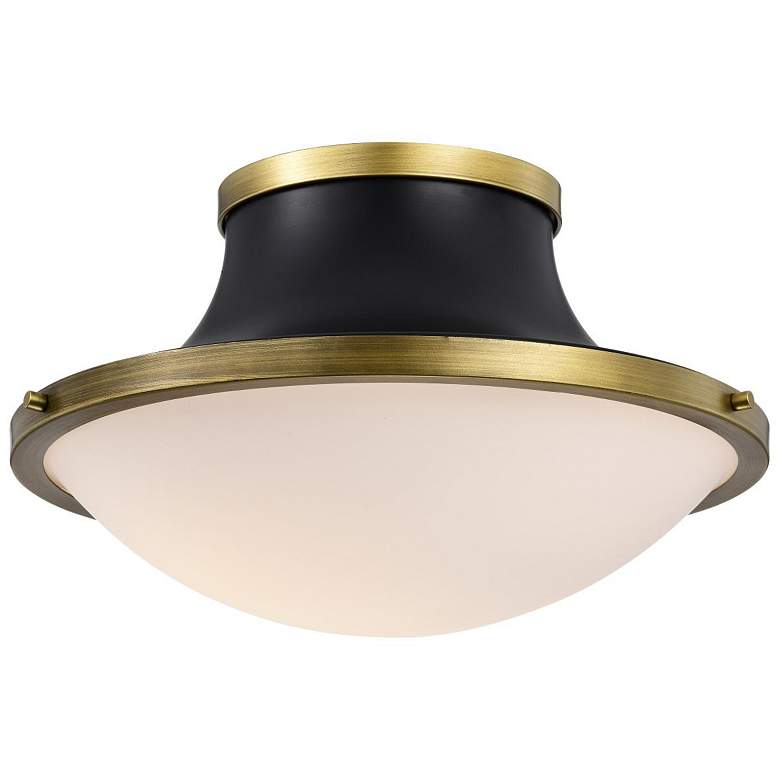 Image 3 Nuvo Lafayette 18" Matte Black/Natural Brass 3 Light Ceiling Light more views