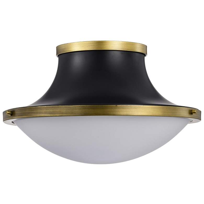 Image 4 Nuvo Lafayette 18" Matte Black/Natural Brass 3 Light Ceiling Light more views