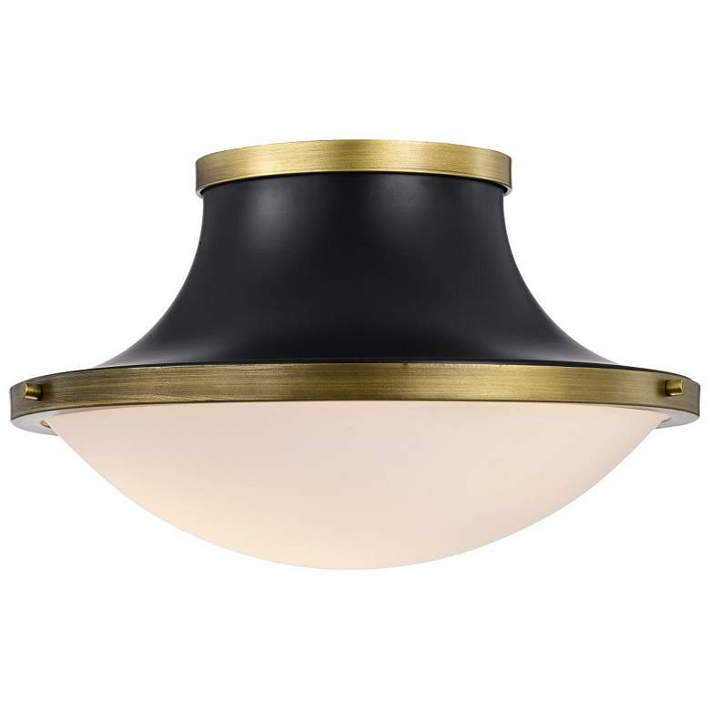 Image 5 Nuvo Lafayette 18" Matte Black/Natural Brass 3 Light Ceiling Light more views