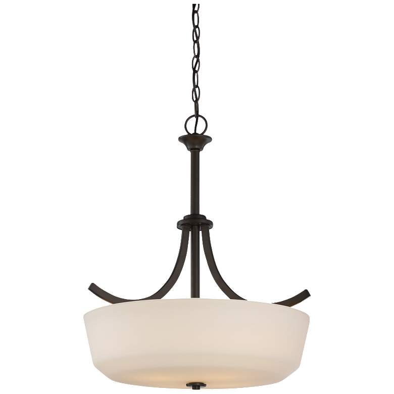 Image 1 Nuvo Laguna 19 1/2" Wide 4-Light Bronze White Glass Pendant Chandelier