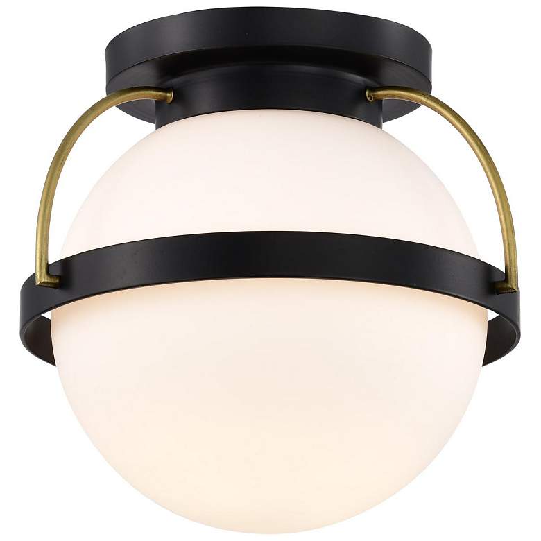 Image 3 Nuvo Lakeshore 10" Matte Black/Natural Brass 1 Light Small Ceiling Light more views