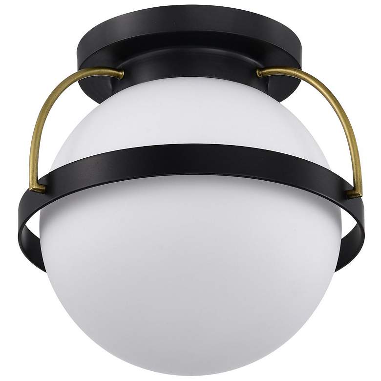 Image 4 Nuvo Lakeshore 10" Matte Black/Natural Brass 1 Light Small Ceiling Light more views