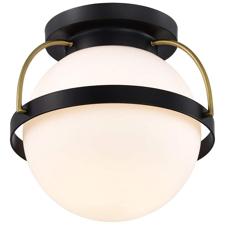 Image 5 Nuvo Lakeshore 10" Matte Black/Natural Brass 1 Light Small Ceiling Light more views