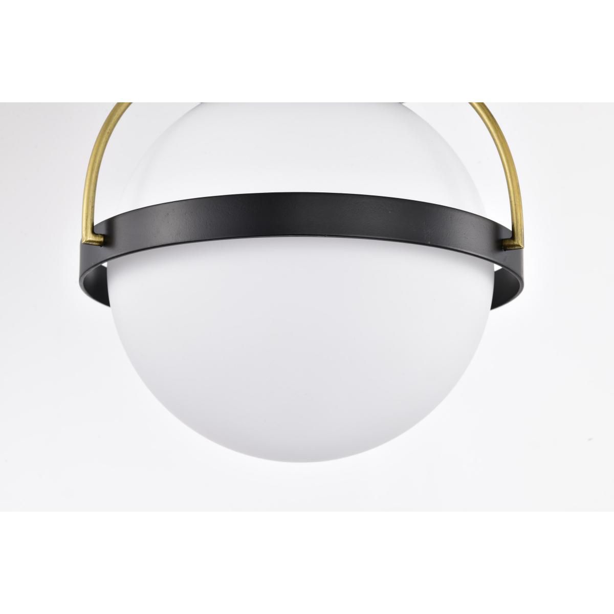 Nuvo Lakeshore 10" Matte Black/Natural Brass 1 Light Small Ceiling Light