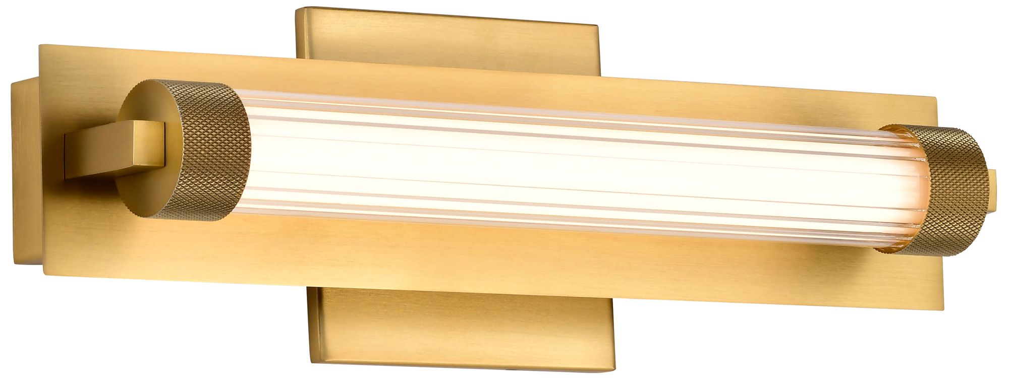 Nuvo Larissa 14" Wide Vintage Brass LED Vanity - 3000K CCT