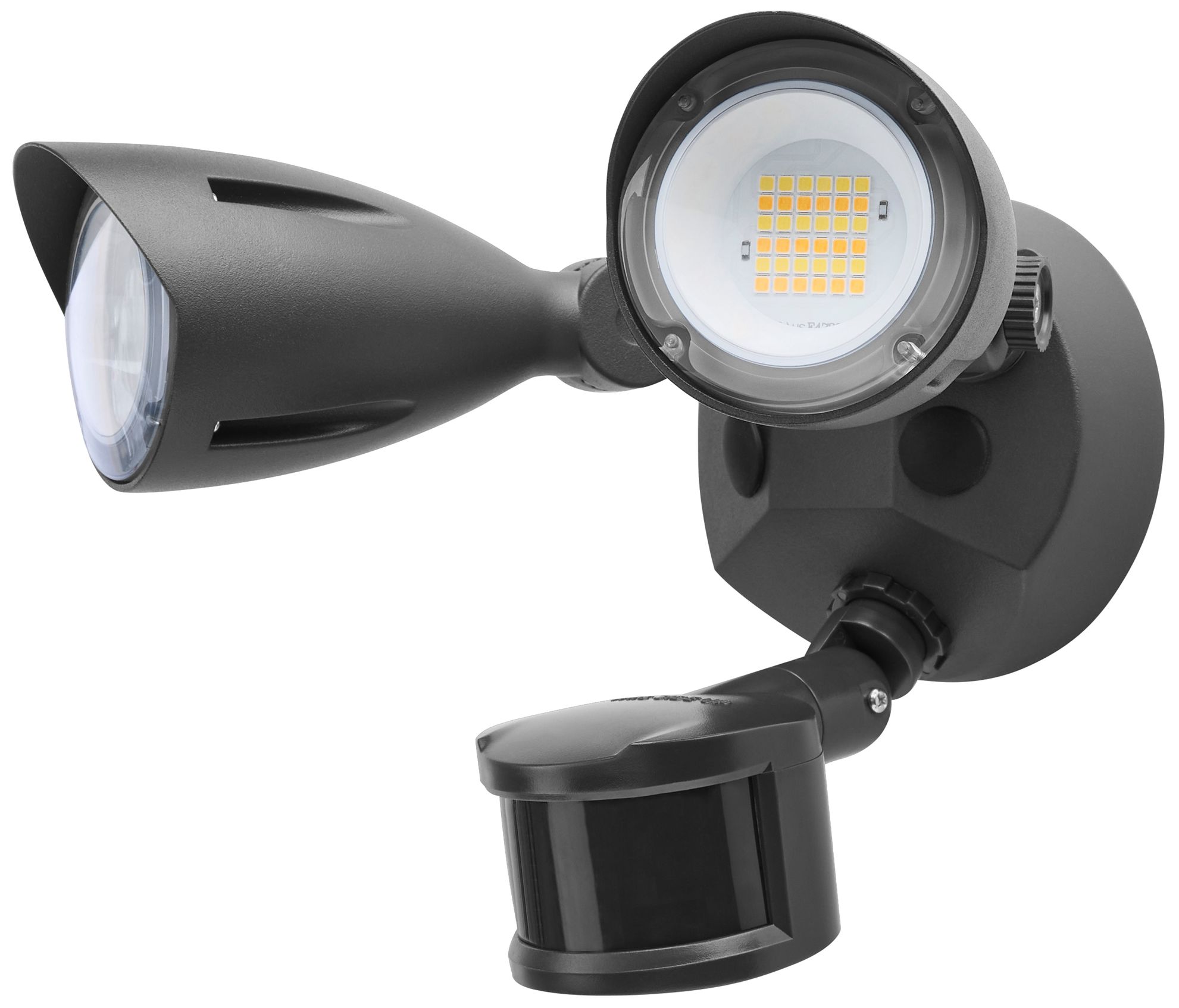 Nuvo LED 9 1/2" Wide Black Dual Bullet Head Motion Sensor Security Light