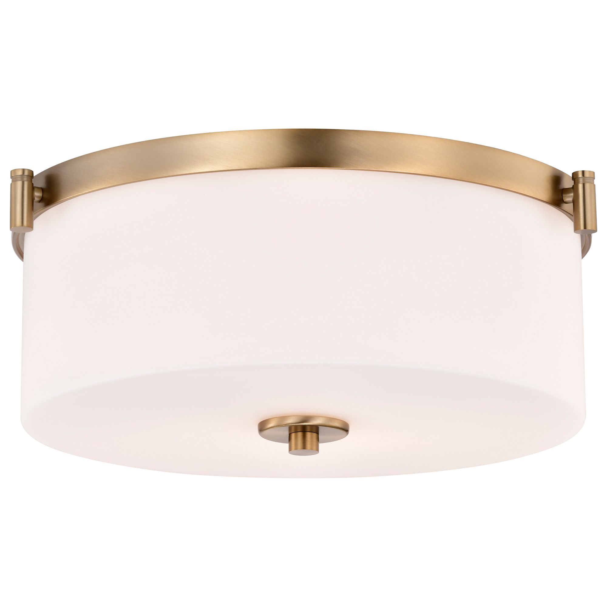 Image 2 Nuvo Liam 16 1/2" Wide Brushed Brass 3 Light Flush Mount more views