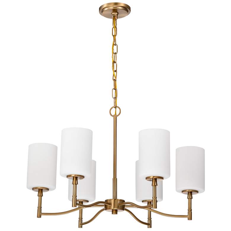 Image 1 Nuvo Liam 25" Wide Burnished Brass 6 Light Chandelier
