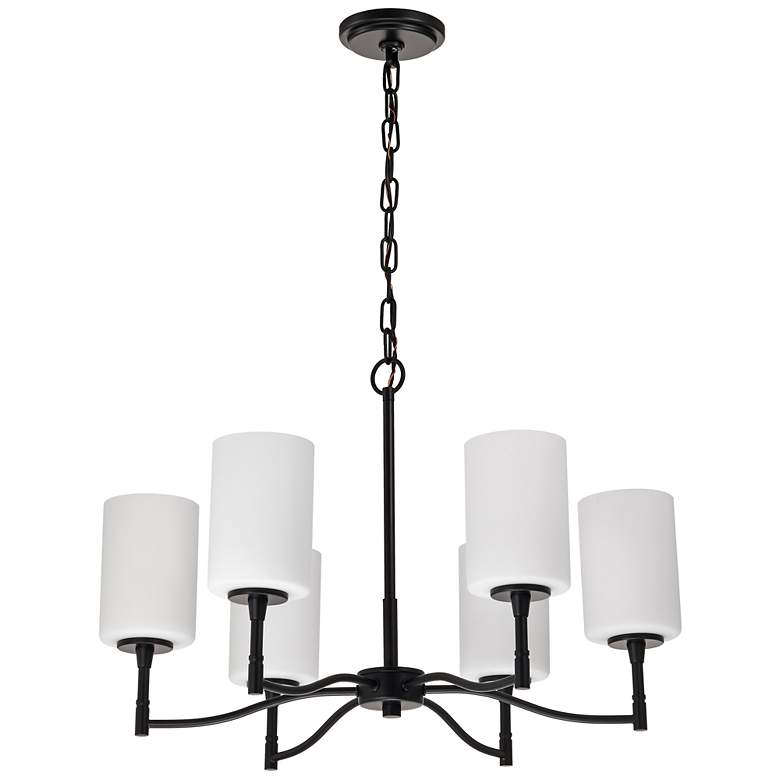 Image 1 Nuvo Liam 25" Wide Matte Black 6 Light Chandelier