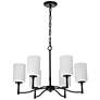 1_Nuvo Liam 25" Wide Matte Black 6 Light Chandelier