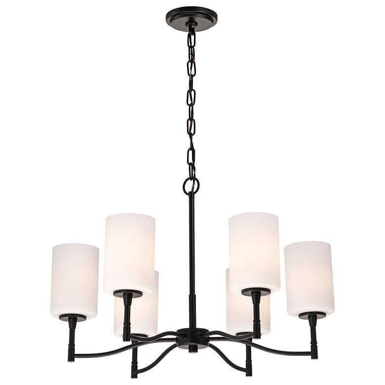 Image 2 Nuvo Liam 25" Wide Matte Black 6 Light Chandelier more views