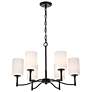 2_Nuvo Liam 25" Wide Matte Black 6 Light Chandelier more views
