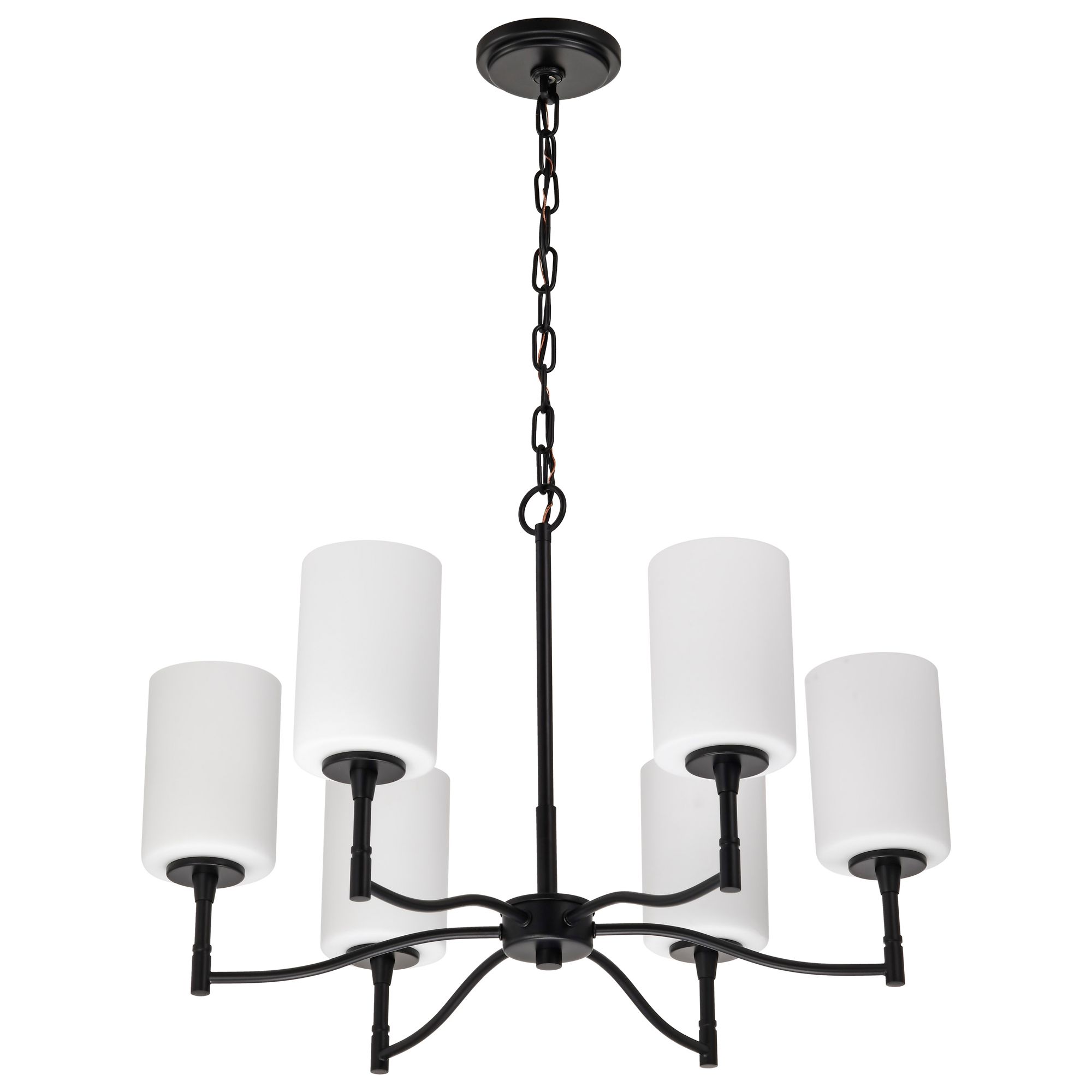Image 3 Nuvo Liam 25" Wide Matte Black 6 Light Chandelier more views