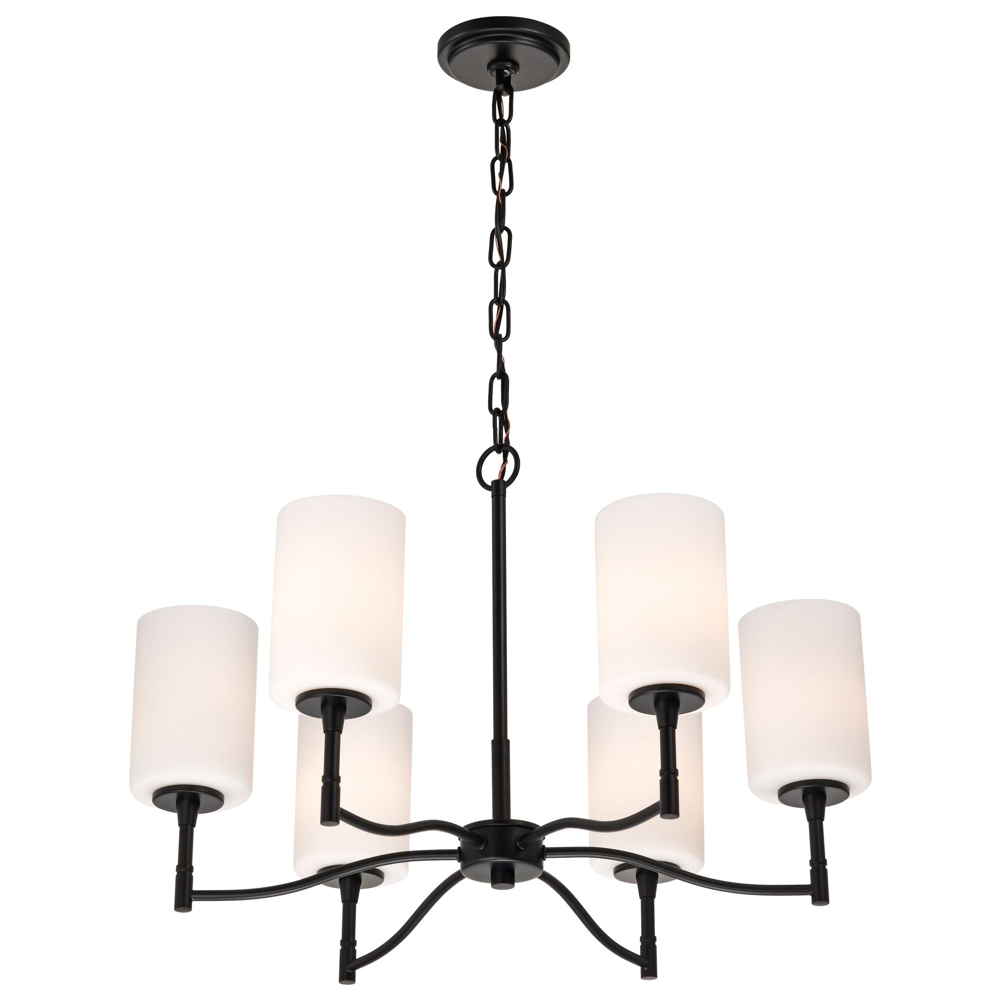 Image 4 Nuvo Liam 25" Wide Matte Black 6 Light Chandelier more views