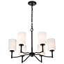 4_Nuvo Liam 25" Wide Matte Black 6 Light Chandelier more views