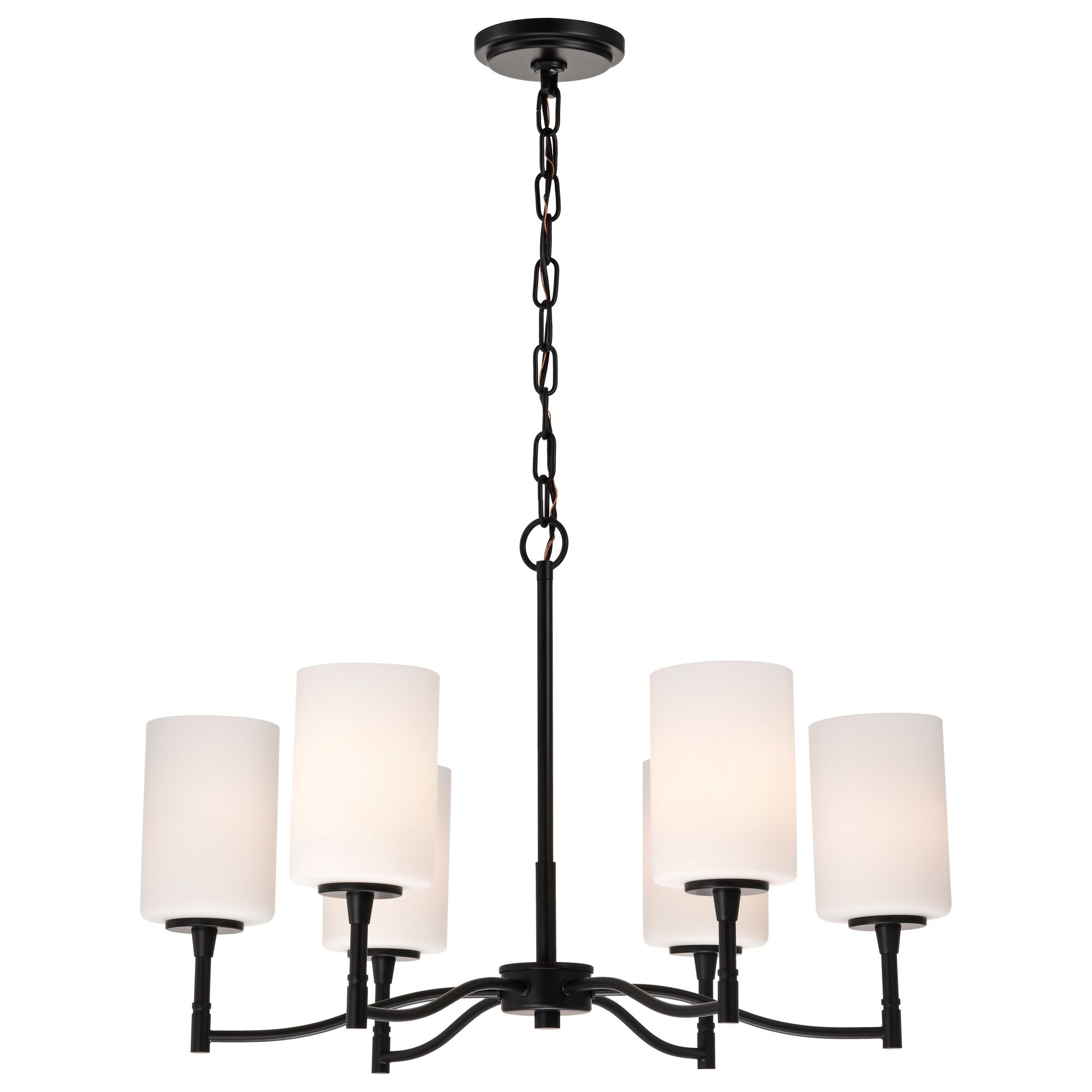 Image 6 Nuvo Liam 25" Wide Matte Black 6 Light Chandelier more views