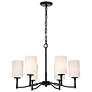 6_Nuvo Liam 25" Wide Matte Black 6 Light Chandelier more views