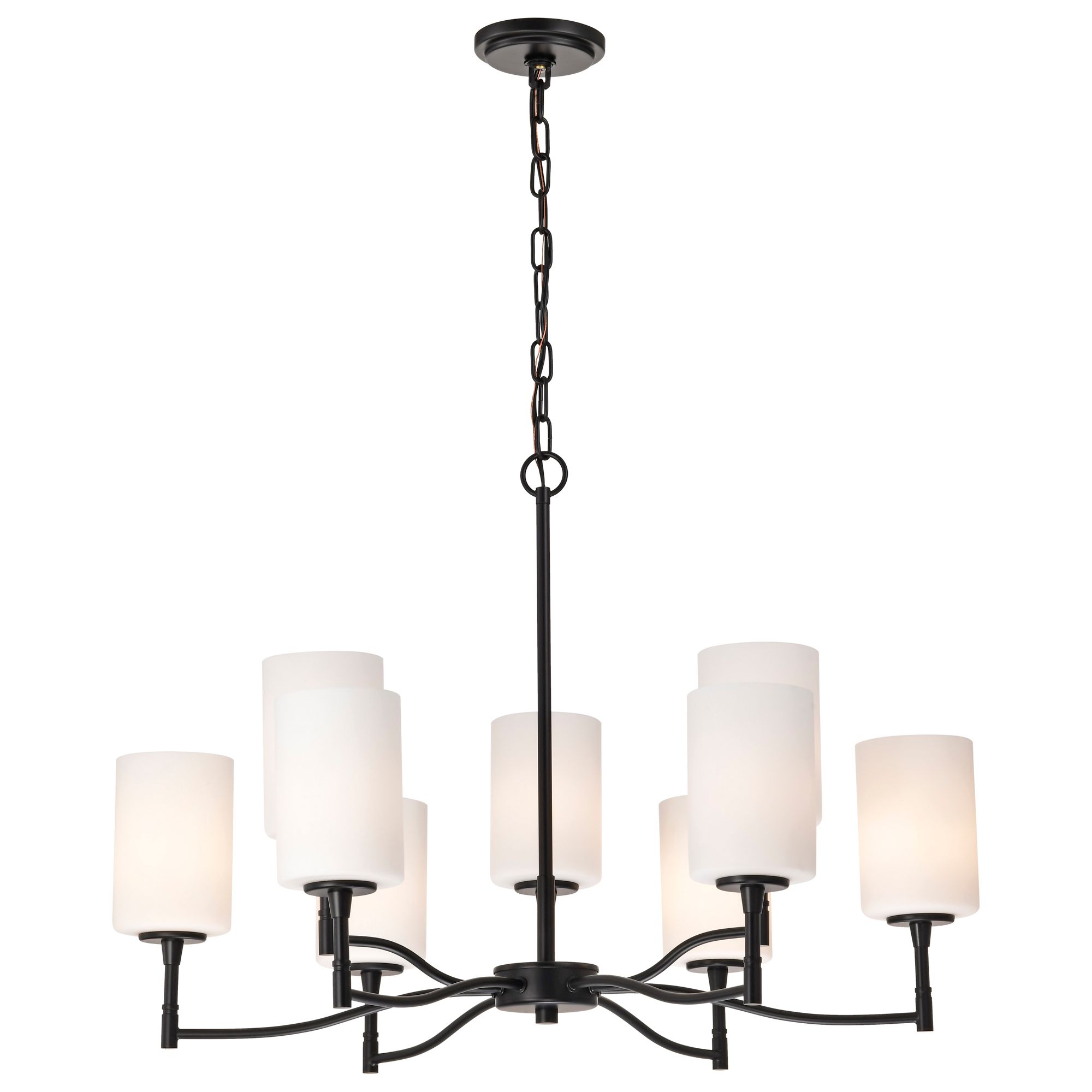 Image 2 Nuvo Liam 30" Wide Matte Black 9 Light Chandelier more views