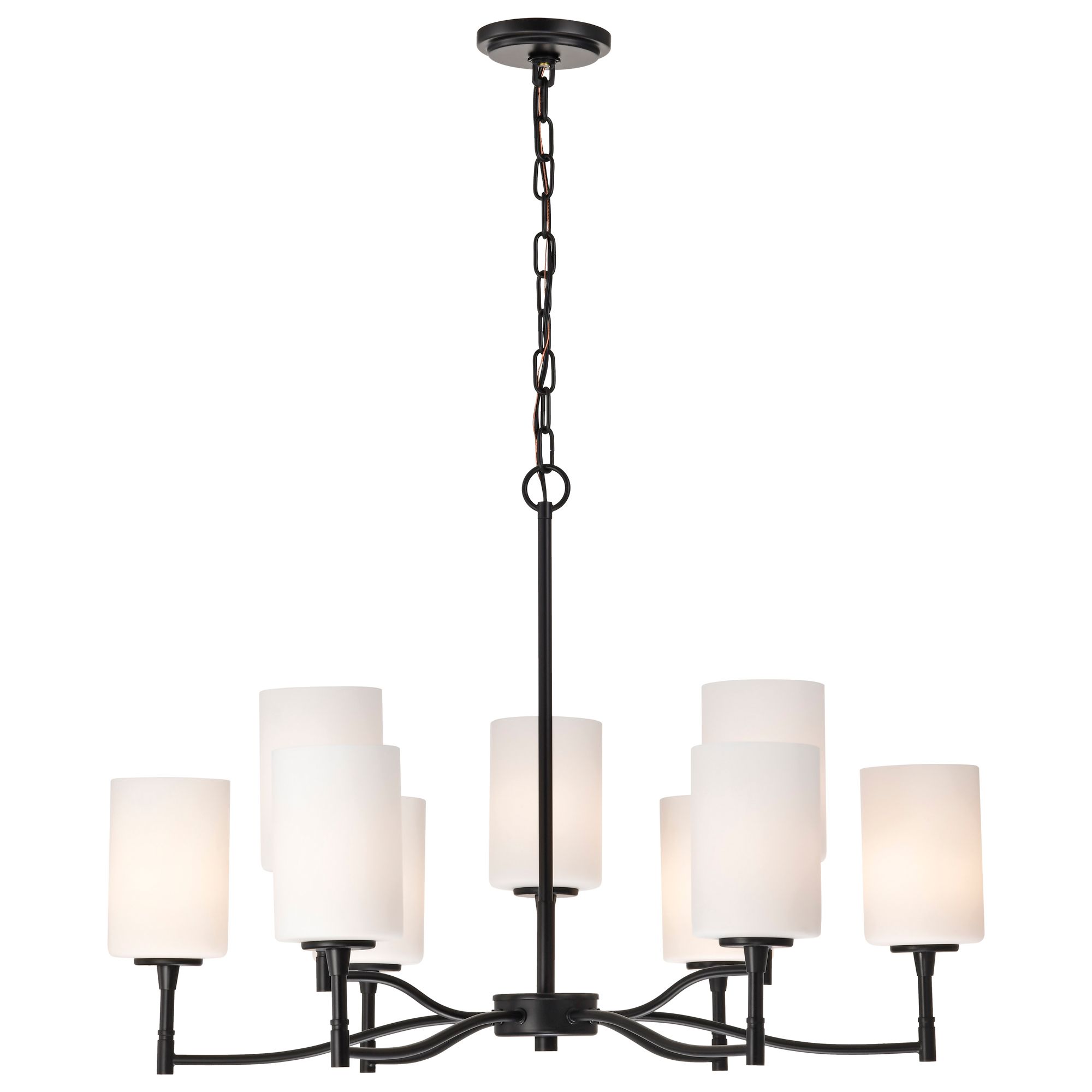 Image 4 Nuvo Liam 30" Wide Matte Black 9 Light Chandelier more views