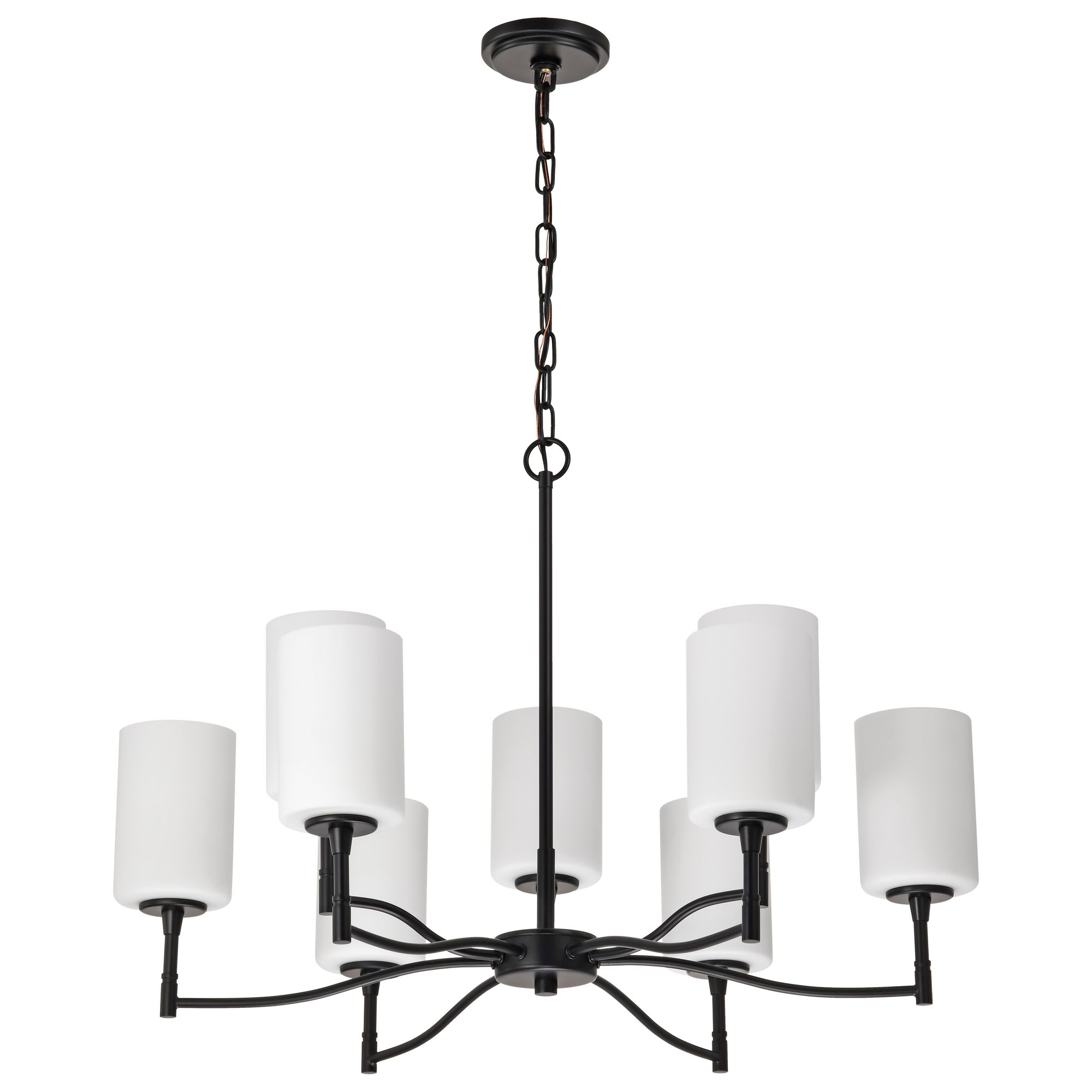 Image 5 Nuvo Liam 30" Wide Matte Black 9 Light Chandelier more views
