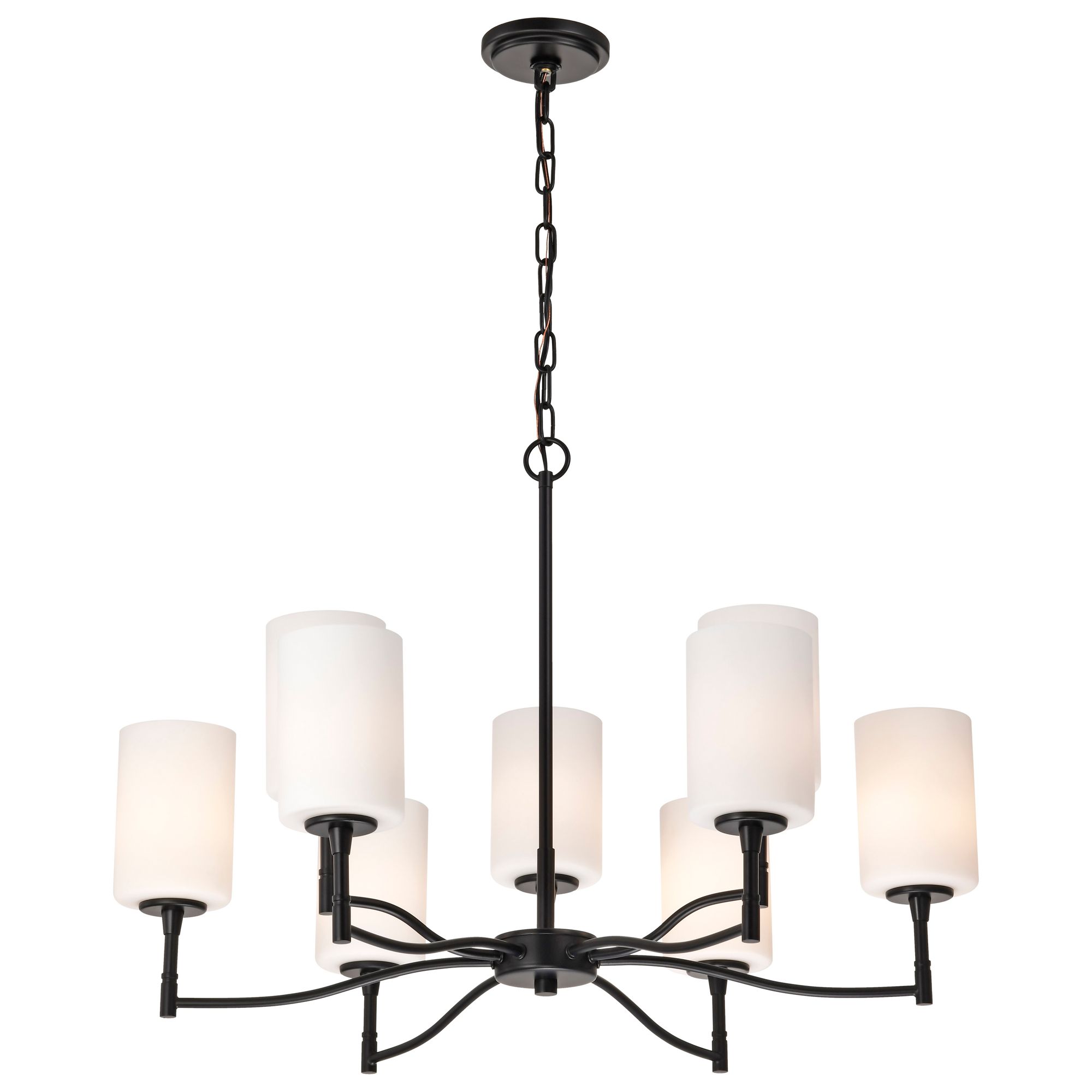 Image 6 Nuvo Liam 30" Wide Matte Black 9 Light Chandelier more views
