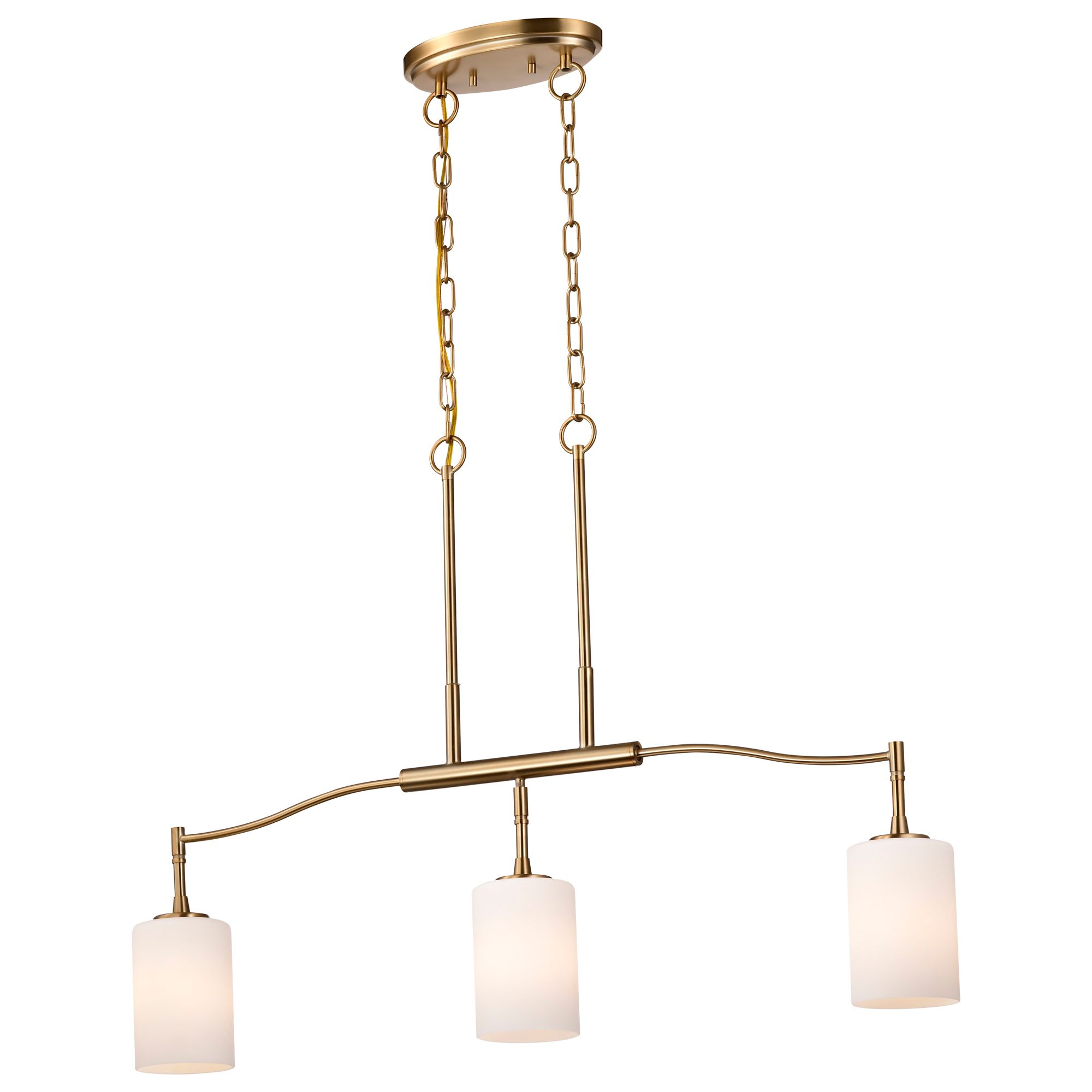 Image 4 Nuvo Liam 36" Burnished Brass 3 Light Island Pendant more views