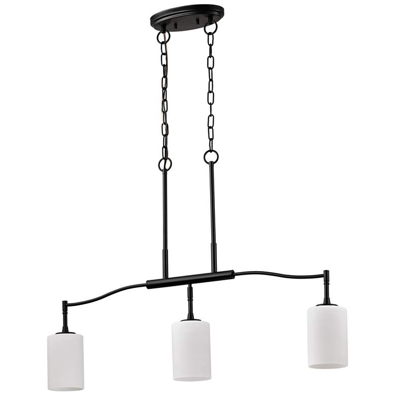 Image 1 Nuvo Liam 36" Matte Black 3 Light Island Pendant