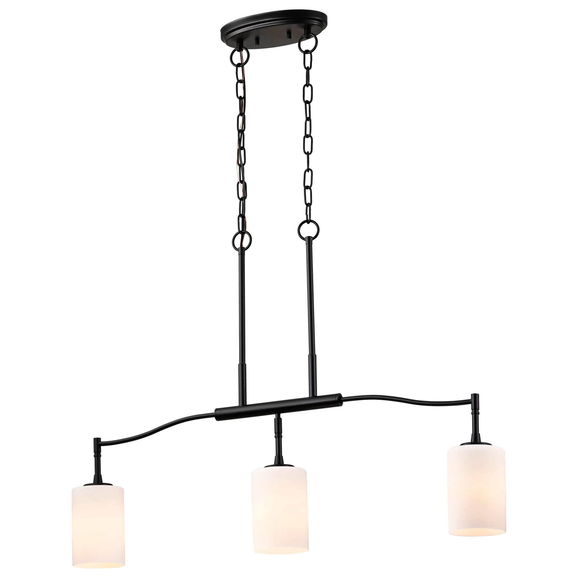 Image 2 Nuvo Liam 36" Matte Black 3 Light Island Pendant more views