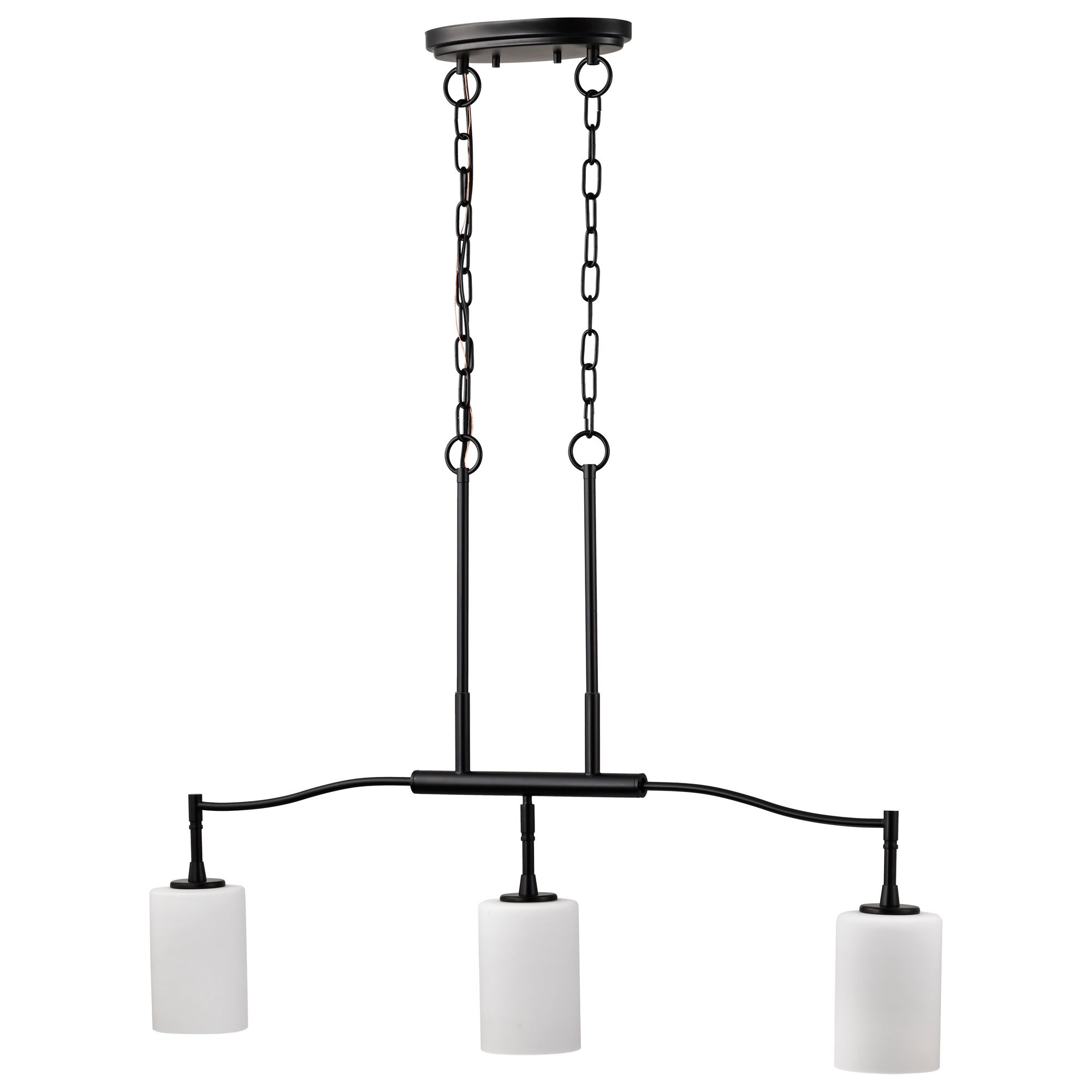 Image 3 Nuvo Liam 36" Matte Black 3 Light Island Pendant more views
