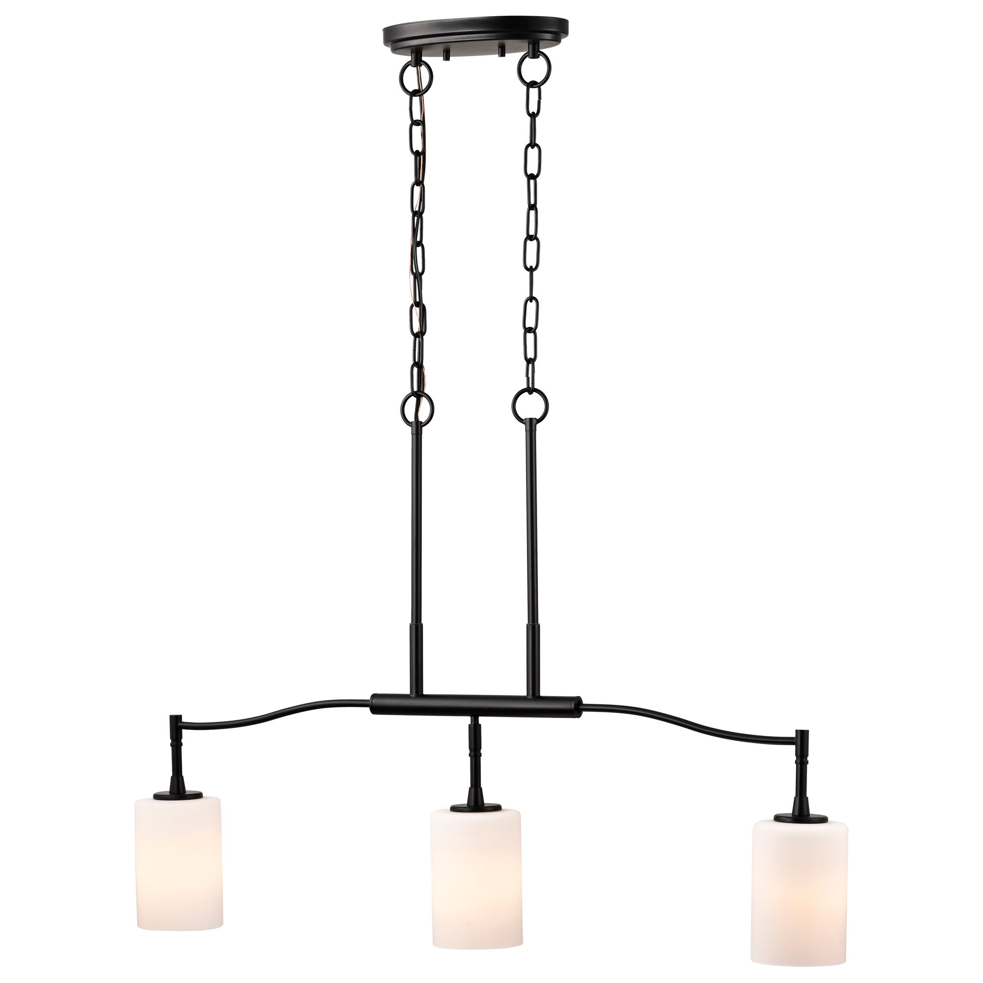 Image 4 Nuvo Liam 36" Matte Black 3 Light Island Pendant more views