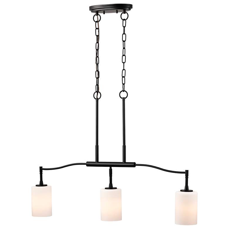 Image 4 Nuvo Liam 36" Matte Black 3 Light Island Pendant more views