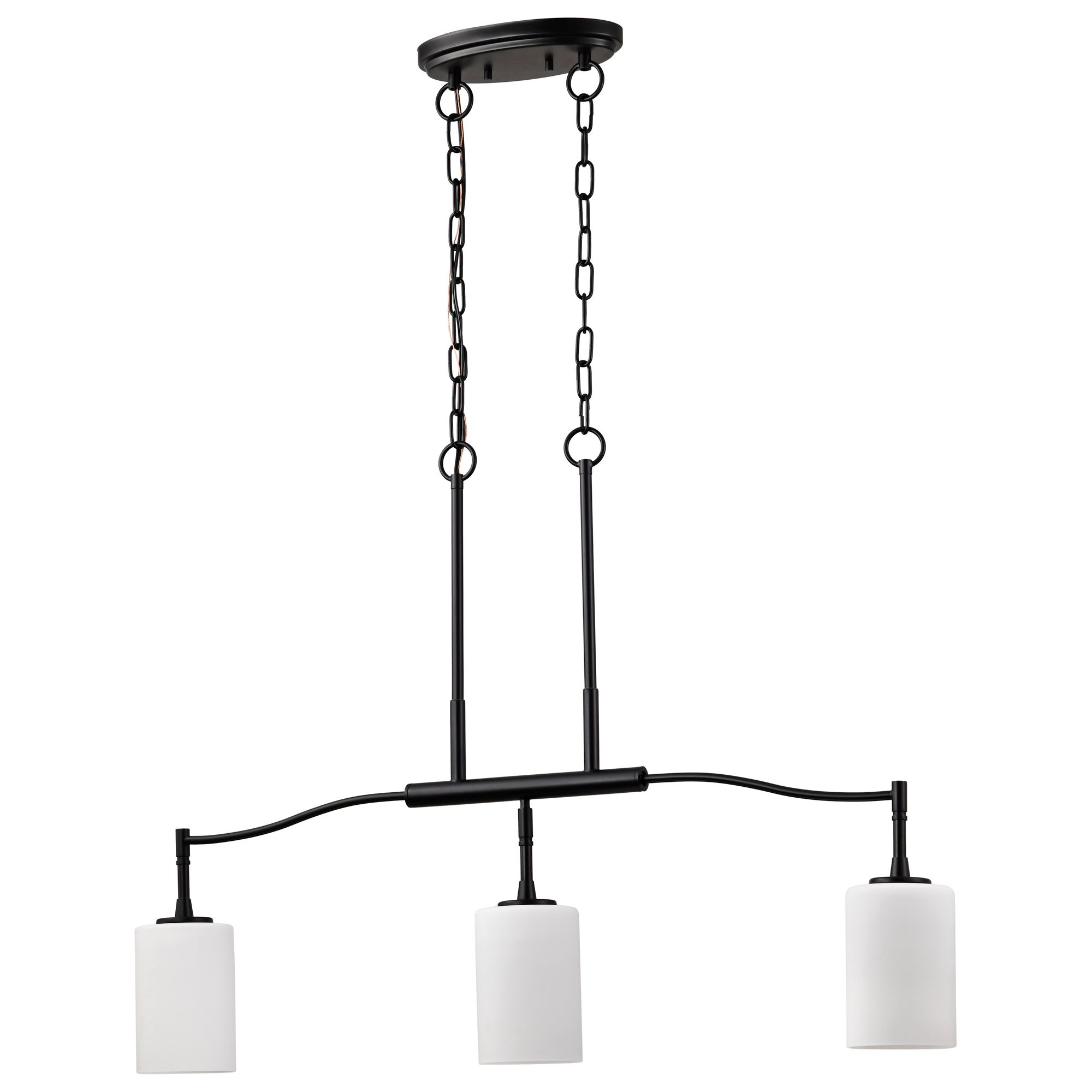 Image 5 Nuvo Liam 36" Matte Black 3 Light Island Pendant more views
