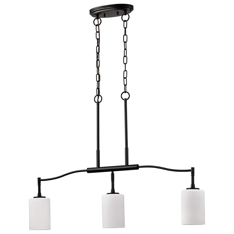 Image 5 Nuvo Liam 36" Matte Black 3 Light Island Pendant more views