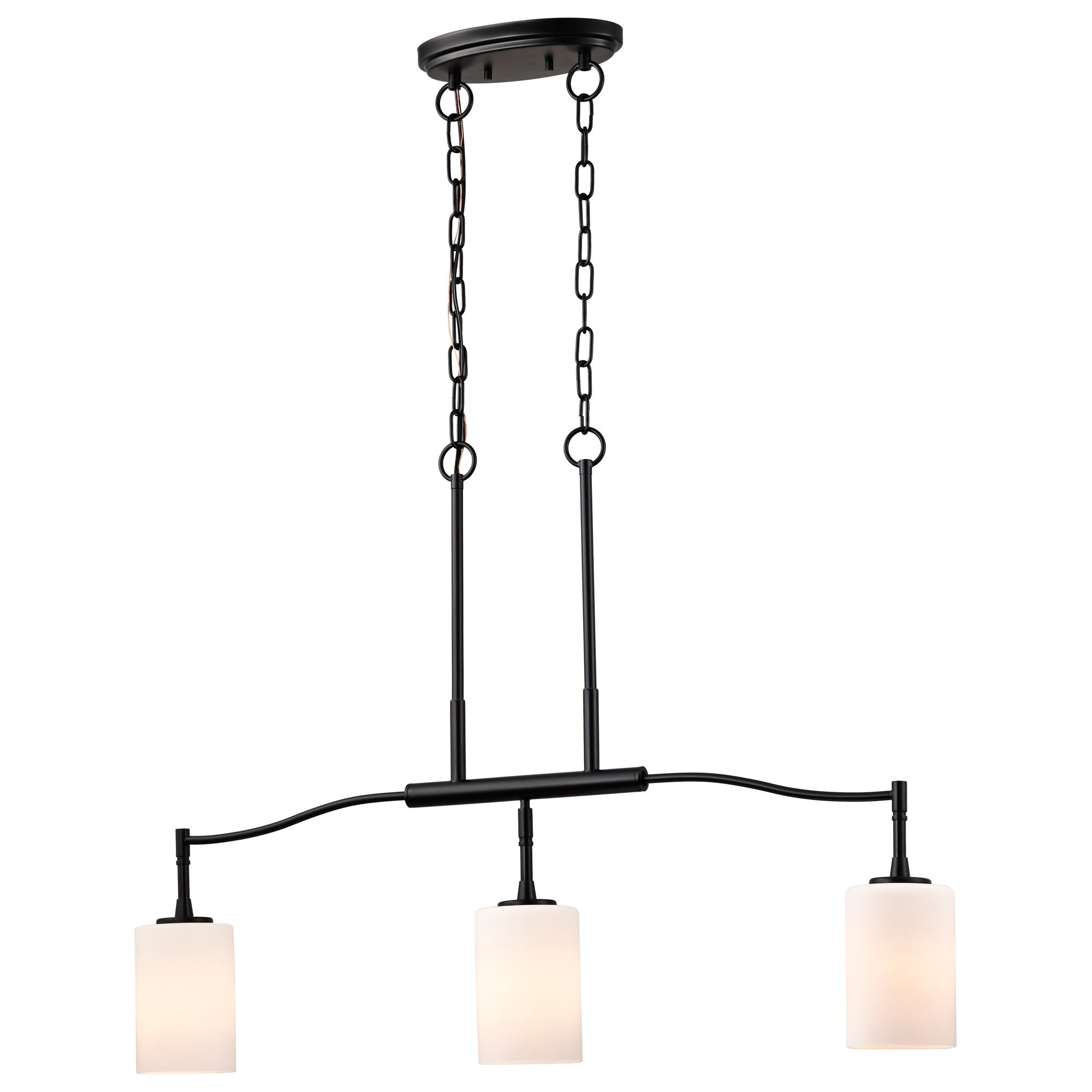 Image 6 Nuvo Liam 36" Matte Black 3 Light Island Pendant more views