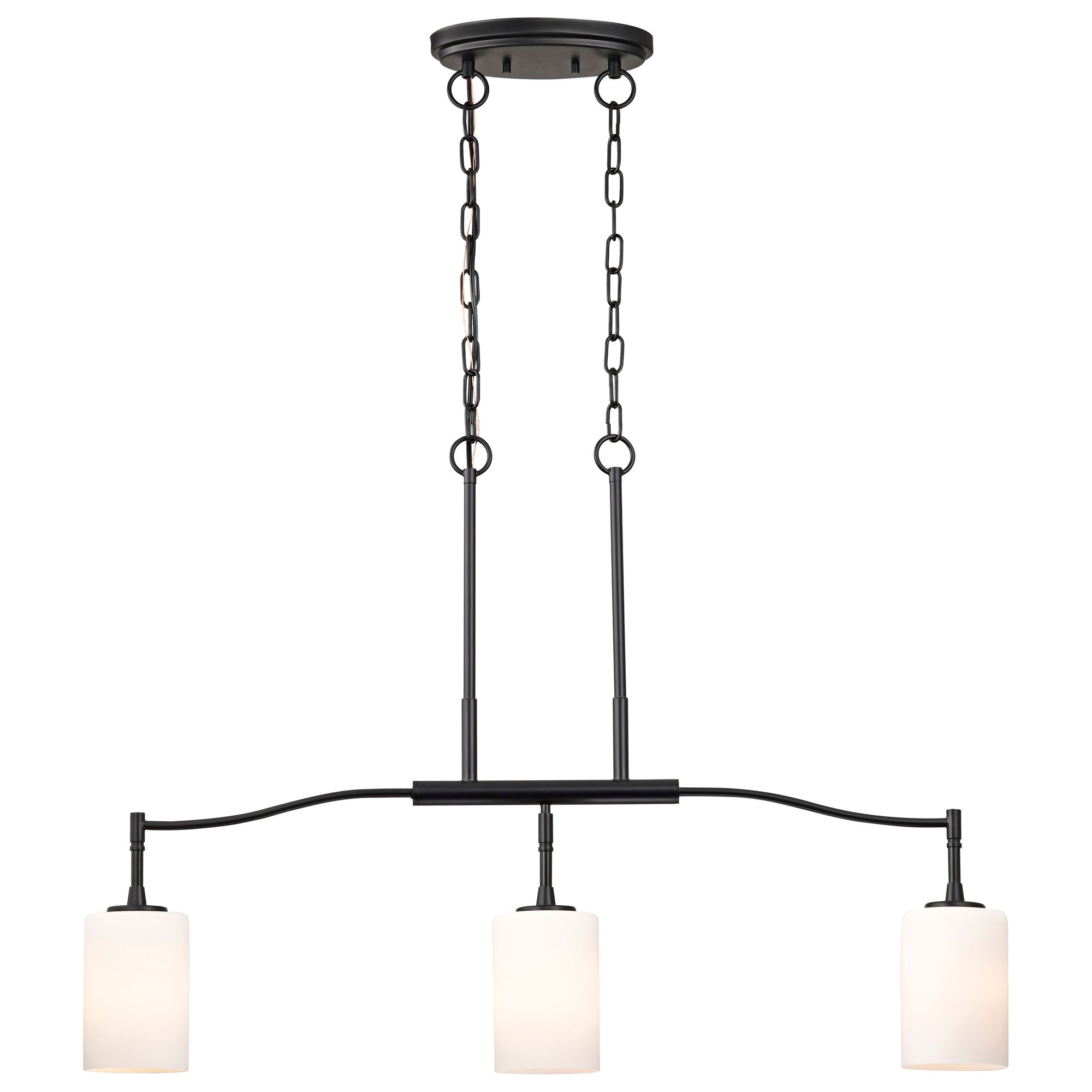 Nuvo Liam 36" Matte Black 3 Light Island Pendant