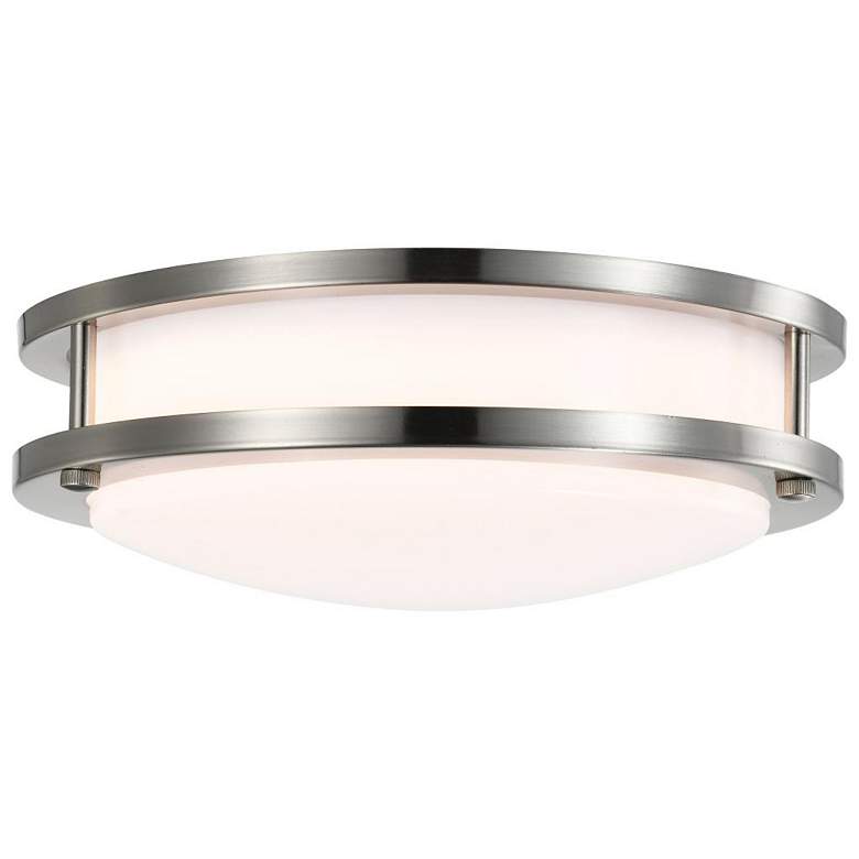 Image 1 Nuvo Lighting 10 inch Wide Brushed Nickel and White LED Ceiling Light