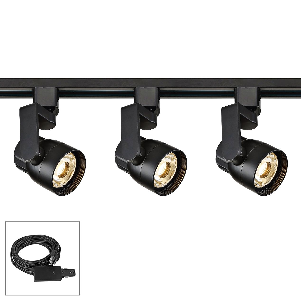 black plug in track lighting