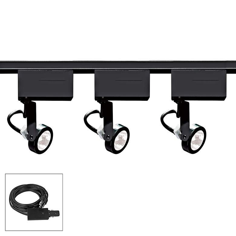 Image 1 Nuvo Lighting 3-Light Black Gimbal Ring Plug-In Track Kit