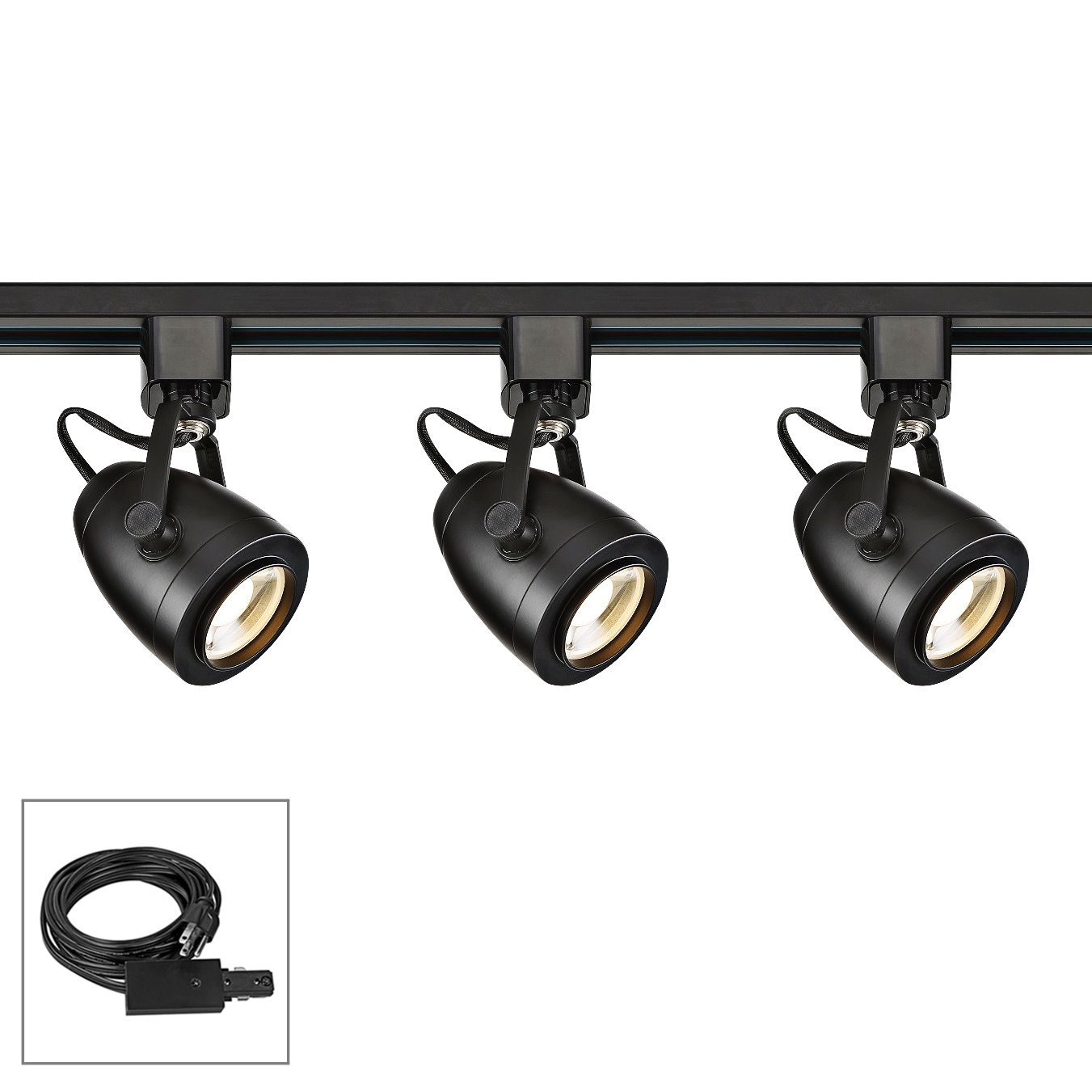 black plug in track lighting