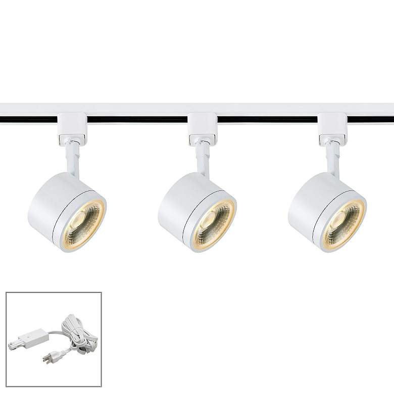 Image 1 Nuvo Lighting 3-Light White Round Head LED Plug-In Track Kit