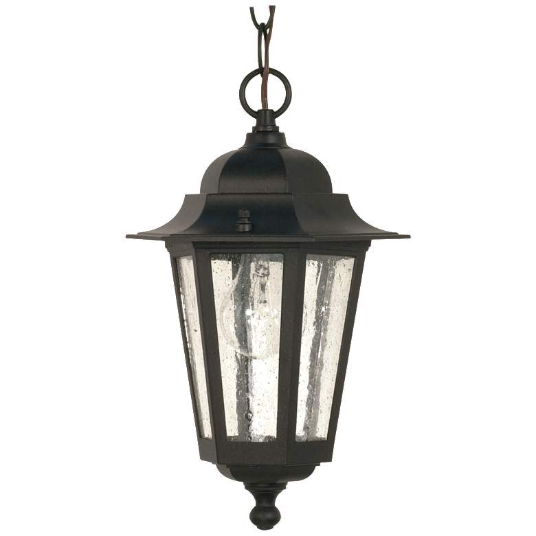 Image 1 Nuvo Lighting Cornerstone 13" Seeded Glass Outdoor Hanging Lantern