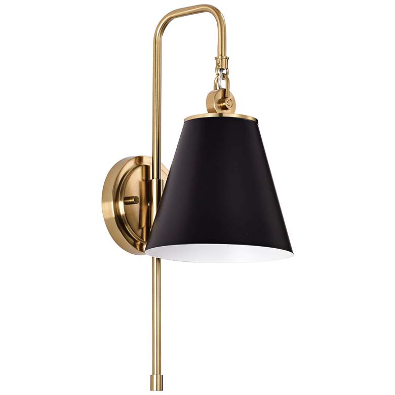 Image 3 Nuvo Lighting Dover 19" High Vintage Brass Matte Black Wall Sconce