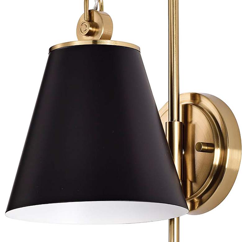 Image 4 Nuvo Lighting Dover 19" High Vintage Brass Matte Black Wall Sconce more views