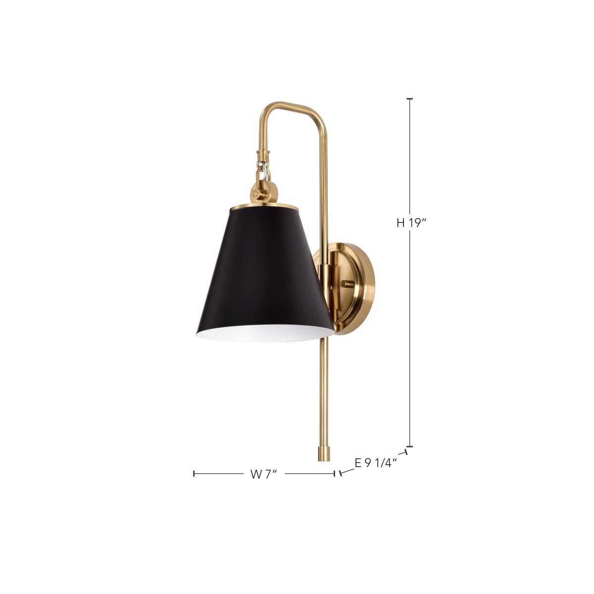 Nuvo Lighting Dover 19" High Vintage Brass Matte Black Wall Sconce in scene