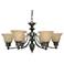 Nuvo Lighting Empire 26" Wide 6-Light Champagne Linen Glass Chandelier
