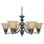 Nuvo Lighting Empire 26" Wide 6-Light Champagne Linen Glass Chandelier