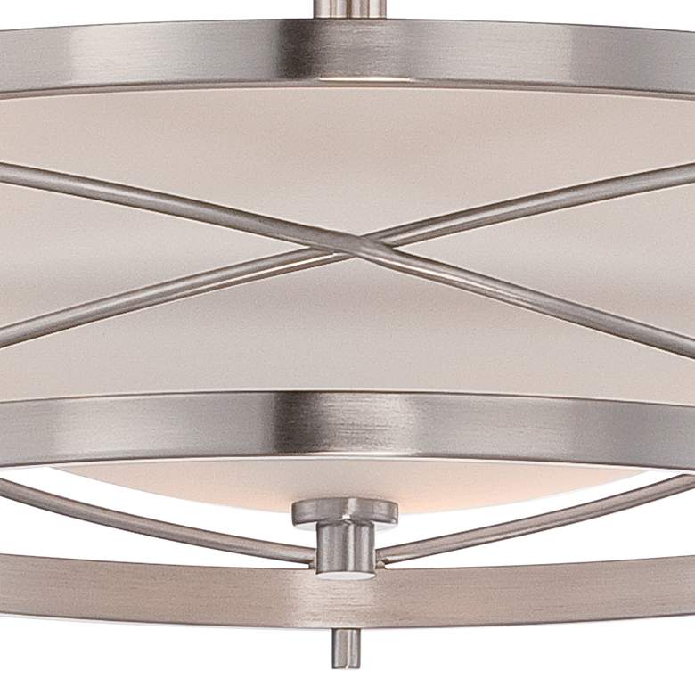Image 3 Nuvo Lighting Ginger 14 inch Wide Brushed Nickel Drum Ceiling Light more views