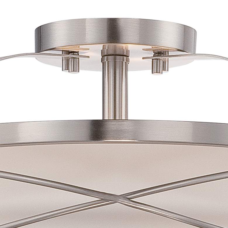Image 4 Nuvo Lighting Ginger 14 inch Wide Brushed Nickel Drum Ceiling Light more views