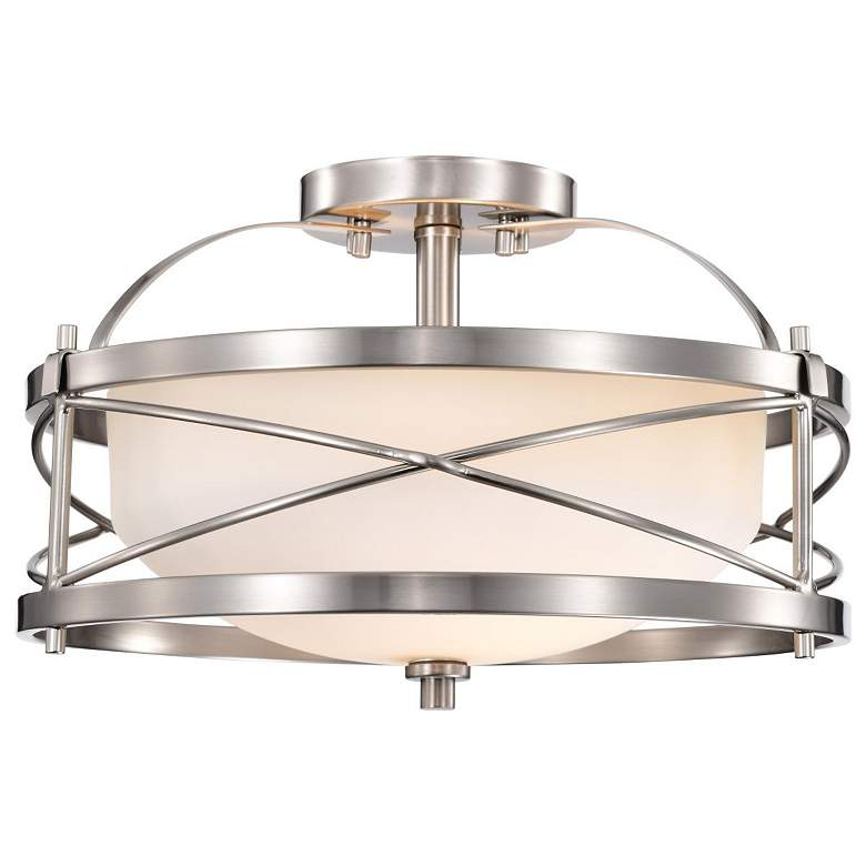 Image 5 Nuvo Lighting Ginger 14" Wide Brushed Nickel Drum Ceiling Light more views